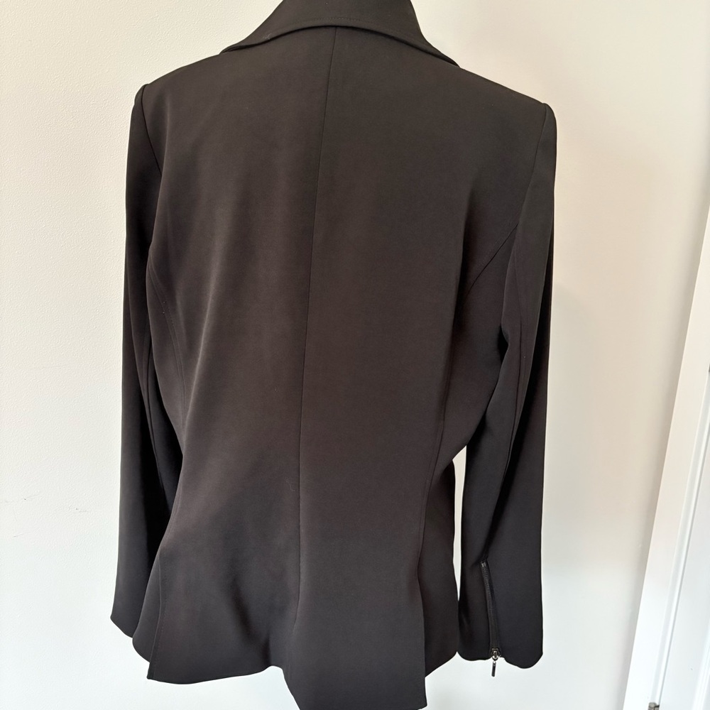 WHBM Black Assymetrical Zipper Blazer Jacket - Office Siren - Picture 7 of 17